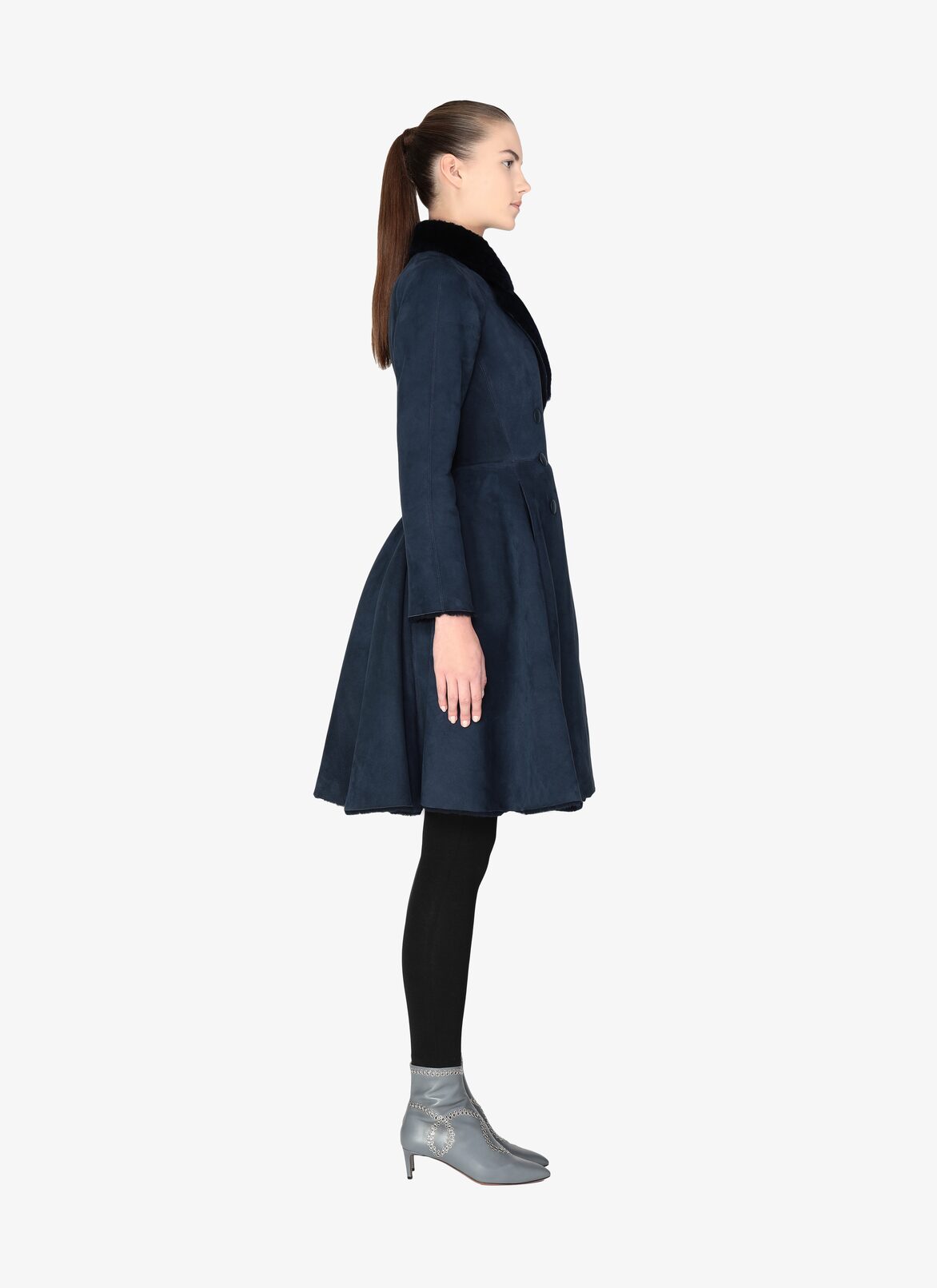Merino Woolen Coat ALAÏA DARK NAVY MERINO WOOLEN COAT